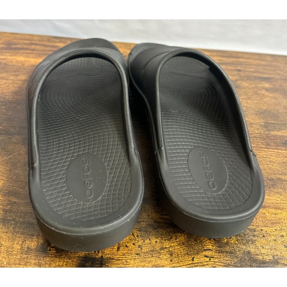 OOFOS OOahh Recovery Slides Matte Black Slip On Sandals Women's 9 Men's 7 EU 40 - Picture 6 of 12